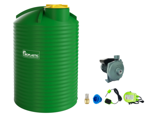 Combo estanque vertical 2000 lts + kit bomba 1 hp fabricacion  italiana
